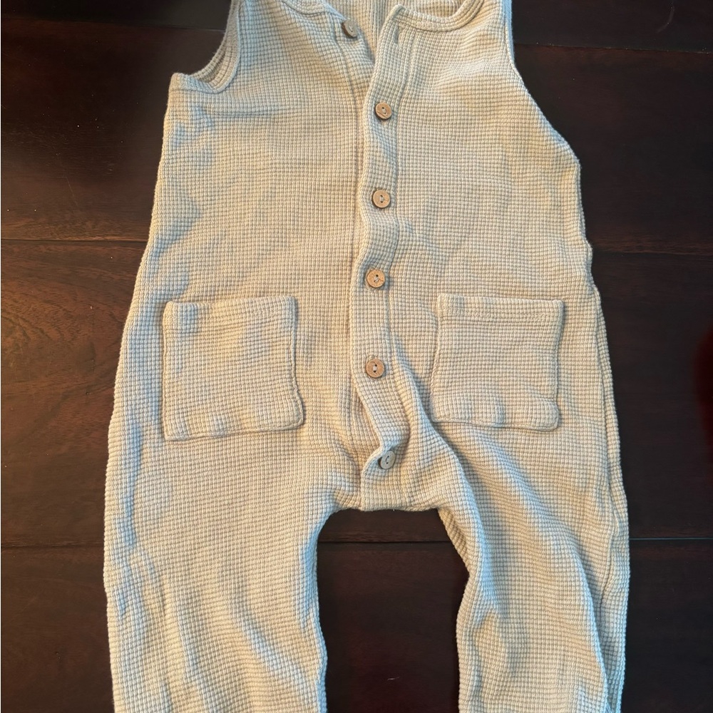 Quincy Mae Blue Waffle Knit One Piece
